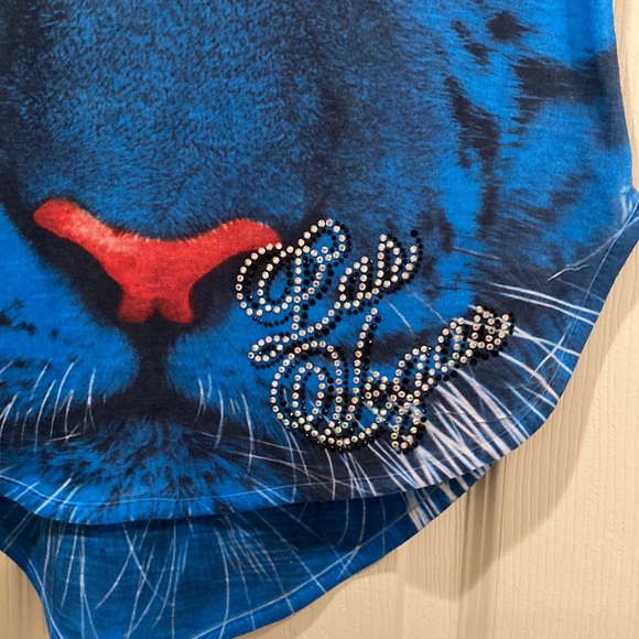 Las Vegas rhinestone and tiger print tank, Sz S - Picture 2 of 3